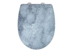 WENKO WC-Sitz mit Absenkautomatik Cement blau