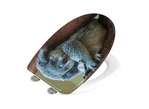 WENKO WC-Sitz mit Absenkautomatik Koala braun, grau