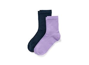 2 Paar Ripp-Socken - Dunkelblau - Gr.: 35-38