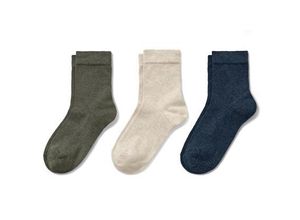 3 Paar Socken - Dunkelblau/Meliert - Gr.: 38
