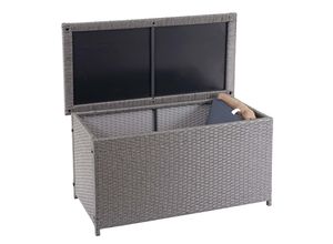 Poly-Rattan Kissenbox MCW-D88, Gartentruhe Auflagenbox Truhe ~ Basic grau, 51x115x59cm 250l