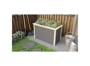 Karibu Hochbeet terragrau 690x1330x820 mm Hochbeet Pflanzkasten Frühbeet Gartenbeet