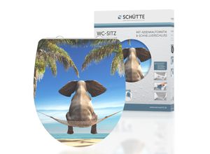 Schütte Duroplast HG WC Sitz HAPPY ELEPHANT, Hochglänzend mit Absenkautomatik und Schnellverschluss
