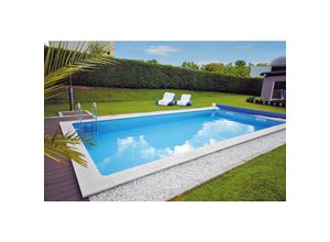 Styropor Pool Gran Canaria mit Edelstahlleiter 700 x 350 x 150 cm - Kwad