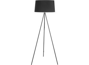 Homcom - Stehlampe Tripod Schlafzimmer Standleuchte Stehleuchte 40 w Skandinavisch Stoff + Metall schwarz ∅48 x 156 cm - Schwarz