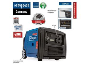 Scheppach - Inverter Stromerzeuger SG3400i 4-Takt Benzinmotor Generator 3400W