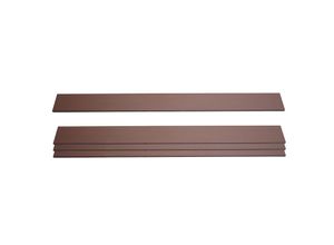 4er Set Latten für WPC-Sichtschutz Savoie, Bretter Windschutz, ca. 1qm ~ 180cm, braun