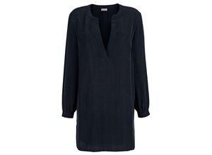 Longbluse mit V-Ausschnitt, marineblau, Gr.
