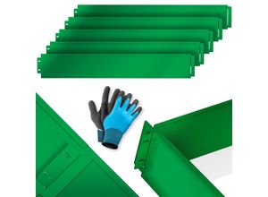 KESSER® Rasenkante Beeteinfassung Beetumrandung 5m 10m 15m 20m 25m 30m 35m 40m 45m 50m 100x14cm oder 100x18cm Beetbegrenzung Rasenbleche Mähkante Metall Palisade Beet Rasen. Inkl. Handschuhe