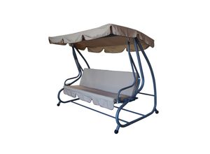DEGAMO Hollywoodschaukel MIAMI 4-sitzer, grau / creme, mit Liegefunktion