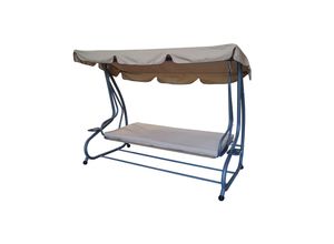 DEGAMO Hollywoodschaukel MIAMI 4-sitzer, grau / creme, Liegefunktion, incl. Abdeckhaube