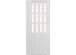 Standom Falttür Schiebetür Tür weiß mit Fenster Schloss H. 203 cm Türbreite bis 115 cm (1 Packung