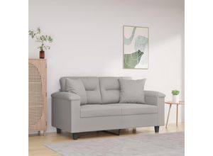 vidaXL 2-Sitzer-Sofa mit Kissen Hellgrau