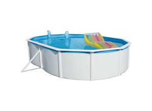 Stahlwand-Swimming Pool Set Nuovo de Luxe oval weiß 640 x 366 x 120 cm - Steinbach