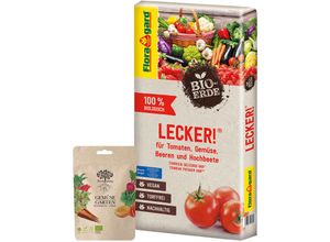 Bio Erde Lecker 40 l & Terre Unity Bio Gemüsegarten-Samen Bundle - Floragard
