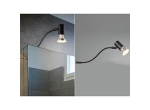 Trio Leuchten - led Badezimmerlampe in Schwarz für Spiegelschrank mit schwenkbarem Spot