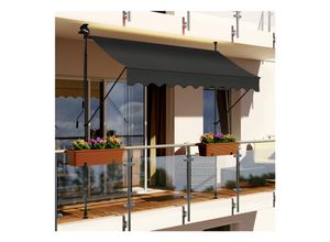 Swing&Harmonie LED - Markise mit Kurbel Klemmmarkise Balkonmarkise mit Beleuchtung und Solarmodul Fallarm Markise Sonnenschutz Terrasse Balkon - versch. Ausführungen