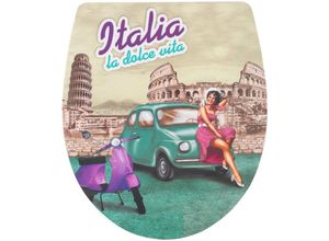 ADOB WC-Sitz Italia la dolce vita, Absenkautomatik, zur Reinigung auf Knopfdruck abnehmbar, bunt|grau|grün