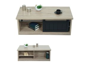 Couchtisch MCW-K75, Beistelltisch Wohnzimmertisch, Schiebetüre