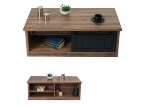 Couchtisch MCW-K75, Beistelltisch Wohnzimmertisch, Schiebetüre