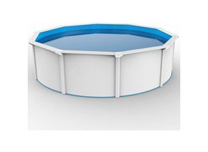 Stahlwand Swimming Pool Set Nuovo de Luxe weiß / blau ø 360 x 120 cm ohne Zubehörset - Steinbach