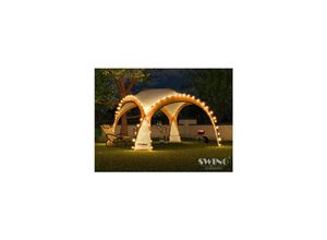 Swing&Harmonie LED Event Pavillon 3,6 x 3,6m DomeShelter Garten Pavillion inkl. Solarmodul Pavilion Designer Gartenzelt Camping Pavilon Partyzelt mit Beleuchtung - versch. Ausführungen