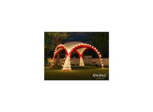 Swing&Harmonie LED Event Pavillon 3,6 x 3,6m DomeShelter Garten Pavillion inkl. Solarmodul Pavilion Designer Gartenzelt Camping Pavilon Partyzelt mit Beleuchtung - versch. Ausführungen