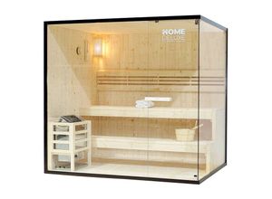 Home Deluxe - Traditionelle Sauna - Shadow - Größe XL - 200 x 150 x 190 cm - hochwertiges Fichtenholz, inkl. Ofen, Saunazubehör I Dampfsauna