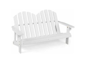 Costway - Adirondack-Stuhl für Kinder, 2-Sitzer Adirondack Chair aus Holz mit hoher Rückenlehne, wetterfester Gartenstuhl für Balkon, Garten und Hof