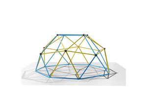 Klettergerüst 244x244x120cm DomeClimber Kinder Kletterkuppel Geodome 8FT - blau/gelb