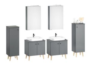 ERST-HOLZ Badmöbel-Set Badmöbel Spiegelschrank Waschtisch
