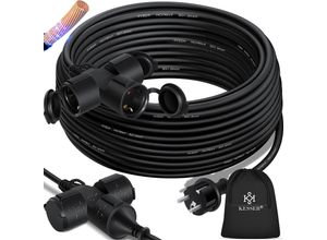 KESSER® Verlängerungskabel mit Schutzkappe Outdoor - für Innenbereich Außenbereich - Verlängerung Stromkabel – 230 V IP44 - Schutzkontakt Baustellenkabel Schutzkontaktstecker