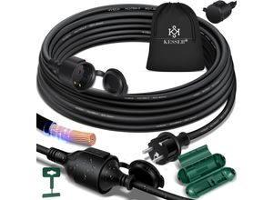 KESSER® Verlängerungskabel mit Schutzkappe Outdoor - für Innenbereich Außenbereich - Verlängerung Stromkabel – 230 V IP44 - Schutzkontakt Baustellenkabel Schutzkontaktstecker