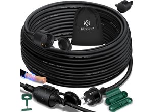 KESSER® Verlängerungskabel mit Schutzkappe Outdoor - für Innenbereich Außenbereich - Verlängerung Stromkabel – 230 V IP44 - Schutzkontakt Baustellenkabel Schutzkontaktstecker