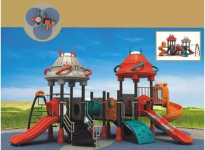JVmoebel Spielturm mit Rutsche Kletterwand Spielplatz Spiel Kletter Plätze Spielplätze
