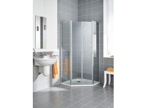 Produktbild Kermi Fünfeck Ibiza 2000 B40 0900x1850, silber mattglanz, ESG Opaco mit KermiClean I2B40090181YK