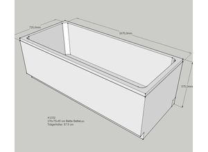 Neuesbad Wannenträger für Bette Lux 1700x750 SW11420