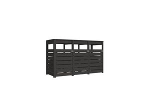Karibu Mülltonnenunterstand für 3 Mülltonnen Anthrazit Mülltonnenbox Gartenbox 238x143x88 in cm (BxHxL)