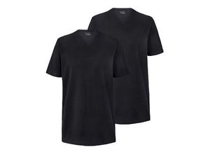 2 T-Shirts mit V-Ausschnitt - Schwarz - Gr.: S