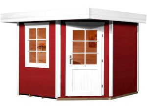 weka Gartenhaus Designhaus 213 Gr.2, BxT: 338x338 cm, rot|weiß