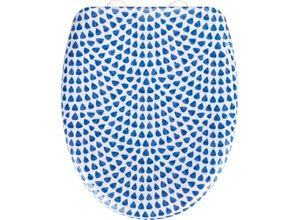 WENKO WC-Sitz Sevilla, mit Schnellbefestigung, blau|silberfarben|weiß