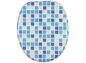 Sanilo WC-Sitz Mosaik Blau, mit Absenkautomatik, blau|weiß