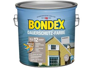 Bondex Wetterschutzfarbe DAUERSCHUTZ-FARBE, für Außen und Innen, Wetterschutz mit Aktiv Pro Langzeitformel, grau|silberfarben