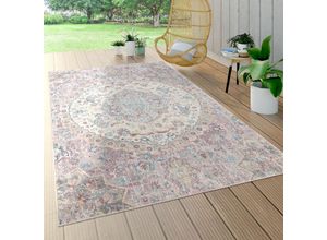 Paco Home - In- & Outdoor-Teppich Für Balkon Terrasse, Kurzflor Mit Orient-Muster In Rosa 80x150 cm