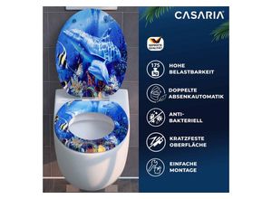 Casaria WC-Sitz, Doppelte Absenkautomatik MDF Holz hygienisch Toilettensitz Klobrille