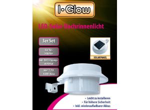 I-Glow LED Dachrinnenleuchte I-Glow LED Solar Dachrinnenlichter Set 3tlg. in weiß