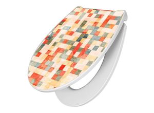 banjado WC-Sitz Motiv Mosaik Rot (umweltfreundliches Material & Take-Off Technologie