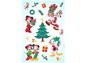 Komar Wandsticker Mickey Christmas Presents (1 St), 50x70 cm (Breite x Höhe), selbstklebendes Wandtattoo, bunt