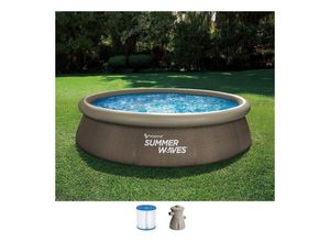 SummerWaves Quick-Up Pool (Set, 3-tlg), ØxH: 366x76 cm, braun