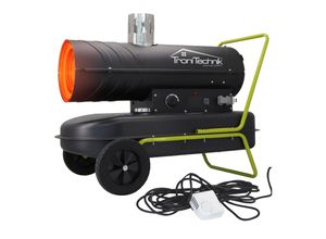 TroniTechnik® TT-HK-244 Heizkanone Dieselkanone Heizlüfter 20kW mit Handgriff, Rohrrahmen, Rädern und Abluftauslass